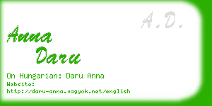 anna daru business card